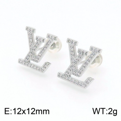 Stainless Steel Brand Earrings-DY230507-LVED001S-214-15