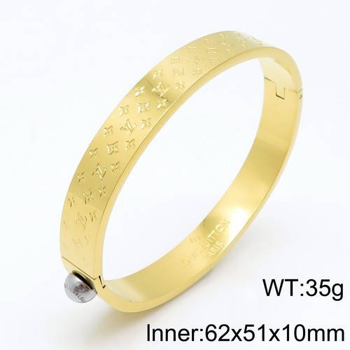 Stainless Steel Brand Bangle-DY230507-LVSL002G-400-26