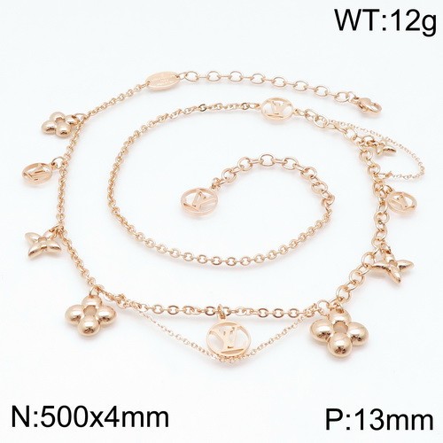 Stainless Steel Brand Necklace-DY230507-LVXL031R-28