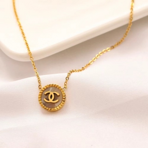 Stainless Steel Brand Necklace-YWA230511-P10NVV