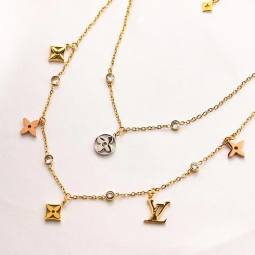 Stainless Steel Brand Necklace-YWA230511-P16JZZ