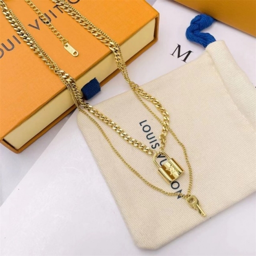 Stainless Steel Brand Necklace-HY230526-P14XS3