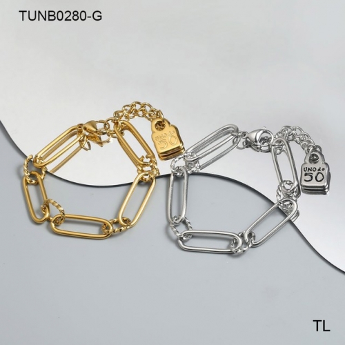 Stainless Steel uno de * 50 Bracelet-SN230612-TUNB0280-G-15.8