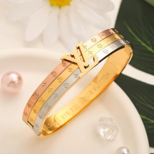 Stainless Steel Brand Bangle-YWA230628-P21IKJ