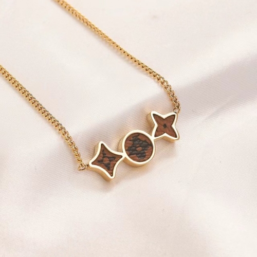 Stainless Steel Brand Necklace-YWA230628-P10XDF