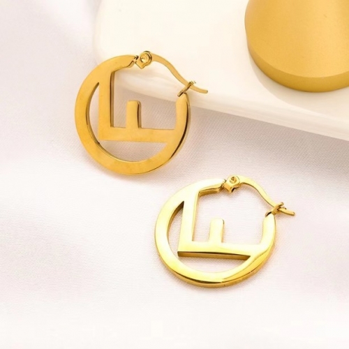 Stainless Steel Brand Earrings-YWA230628-P9V62