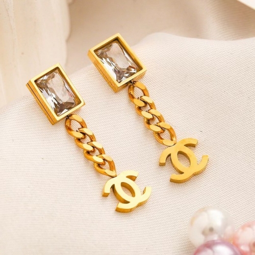 Stainless Steel Brand Earrings-YWA230628-P8C6D