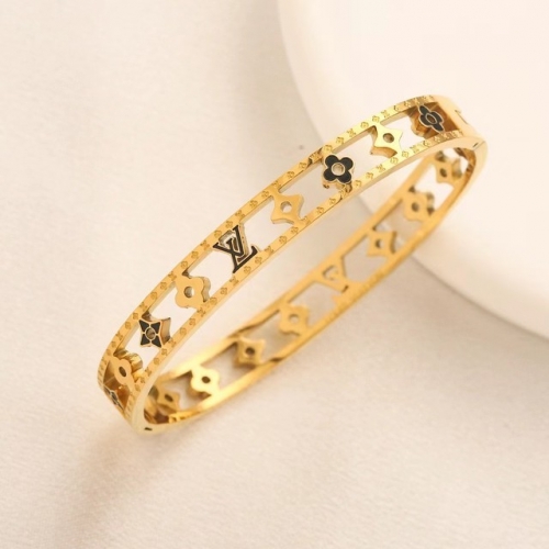 Stainless Steel Brand Bangle-YWA230628-P14FFF