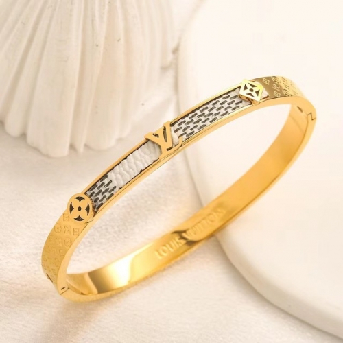 Stainless Steel Brand Bangle-YWA230628-P15VFI (3)