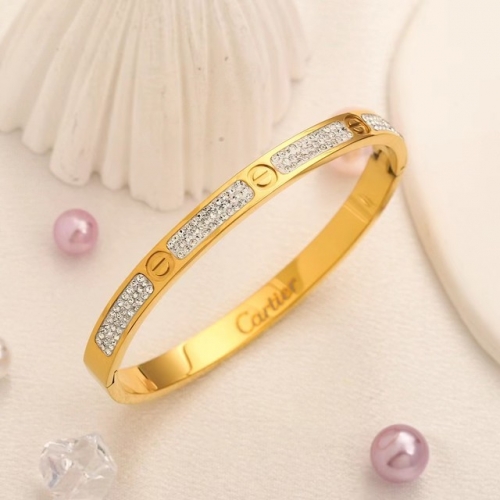 Stainless Steel Brand Bangle-YWA230628-P17CDQ