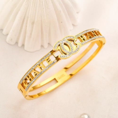 Stainless Steel Brand Bangle-YWA230628-P16CGF