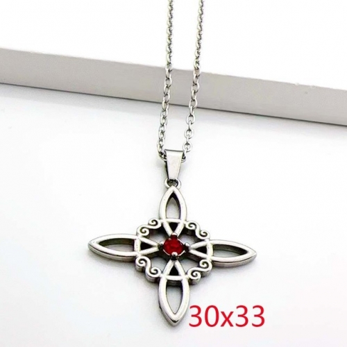 Stainless Steel Brand Necklace-RR230717-Rrd066-7