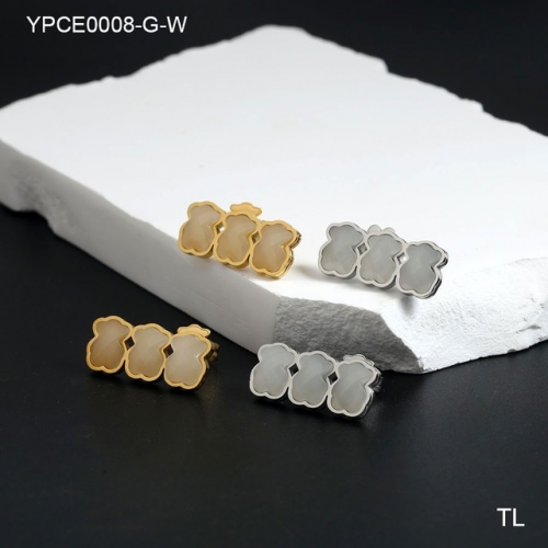 Stainless Steel TOU*S Earrings-SN230717-YPCE0008-G-W-12