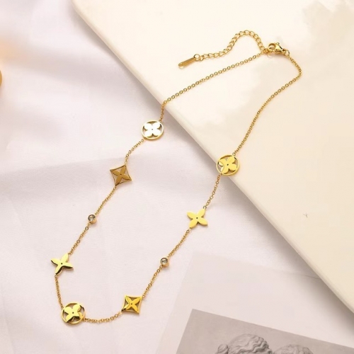 Stainless Steel Brand Necklace-YWA230730-P14.5DE