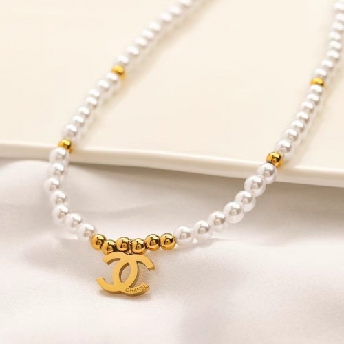 Stainless Steel Brand Necklace-YWA230730-P11.5GYTR