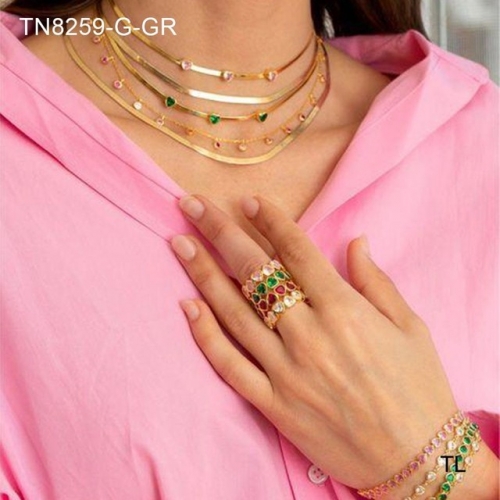 Stainless Steel Necklace-SN230809-TN8259-G-GR-19.8