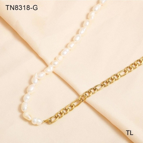 Stainless Steel Necklace-SN230809-TN8318-G-19.3