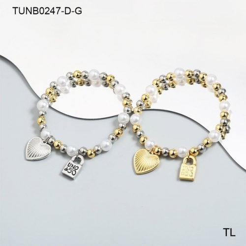 Stainless Steel uno de * 50 Bracelet-SN230809-TUNB0247-D-G-17.5