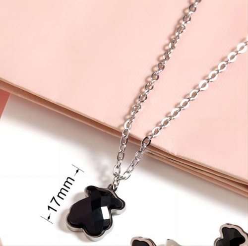 Stainless Steel Tou*s Necklace-SN230809-TPCN0026-S-B-8.8