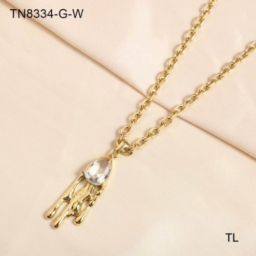 Stainless Steel Necklace-SN230809-TN8334-G-W-17.2