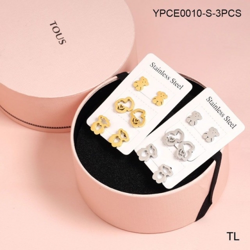 Stainless Steel Tou*s Earrings-SN230809-YPCE0010-S-3PCS-16