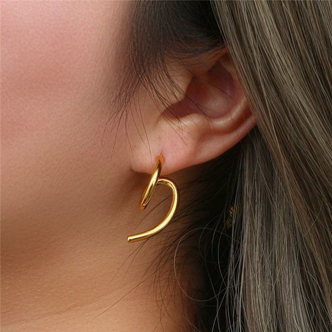 Stainless Steel Earrings-SN230809-TE0283-G-12.5