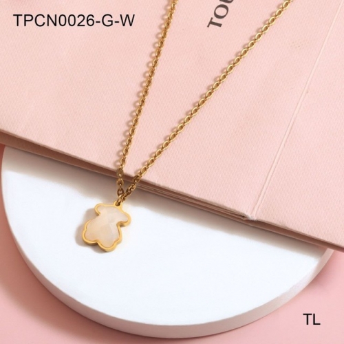 Stainless Steel Tou*s Necklace-SN230809-TPCN0026-G-W-10.3