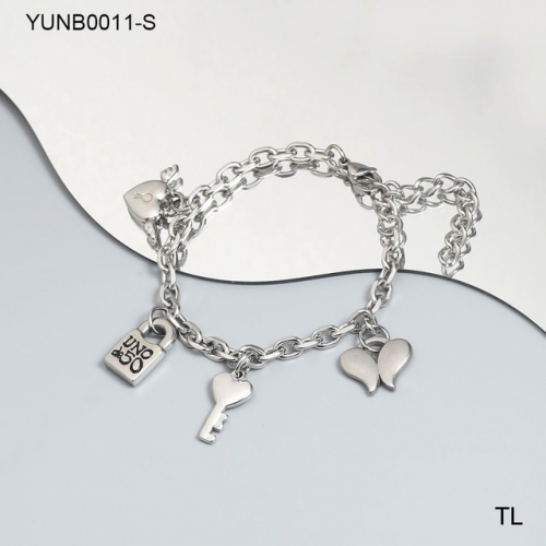 Stainless Steel uno de * 50 Bracelet-SN230809-YUNB0011-S-14.5