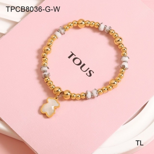 Stainless Steel Tou*s Bracelet-SN230809-TPCB8036-G-W-17.5