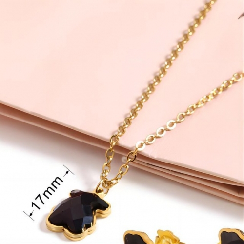 Stainless Steel Tou*s Necklace-SN230809-TPCN0026-G-B-10.3