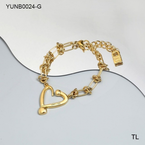 Stainless Steel uno de * 50 Bracelet-SN230809-YUNB0024-G-18.6