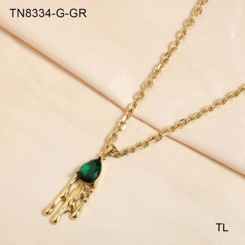 Stainless Steel Necklace-SN230809-TN8334-G-GR-17.2