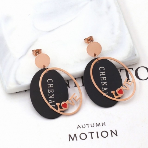 Stainless Steel Brand Earrings-HY230818-P8BFF