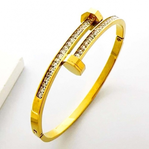 Stainless Steel Brand Bangle-RR230825-Rrs04528-24