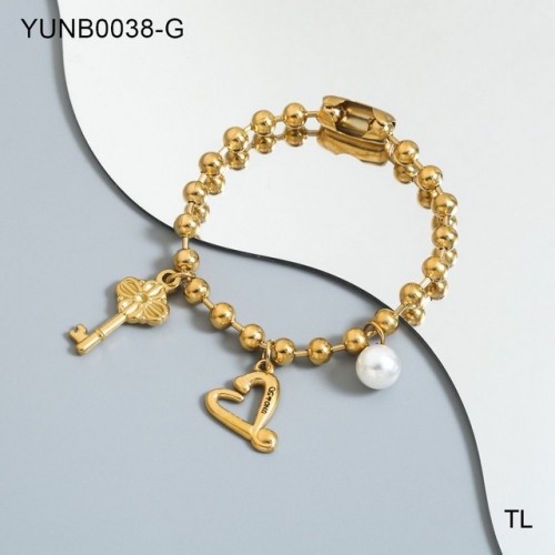 Stainless Steel uno de *50 Bracelet-SN230825-YUNB0038-G-15.8