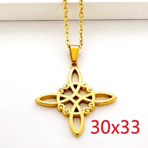 Stainless Steel Brand Necklace-RR230825-Rrd086-7.5