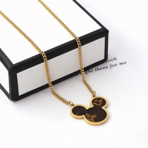 Stainless Steel Brand Necklace-HY230831-P13VRFR