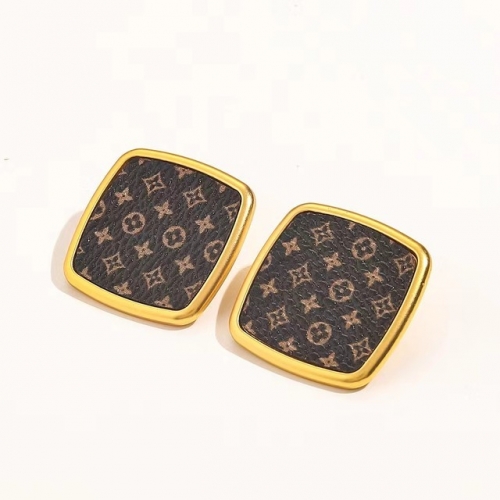 Stainless Steel Brand Earrings-YWA230907-P6.5BGF