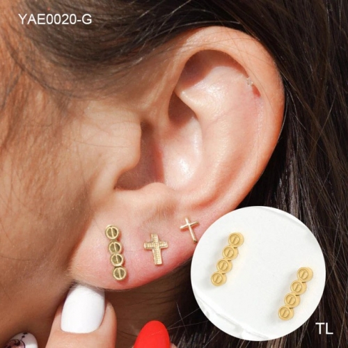 Stainless Steel Brand Earrings-SN230907-YAE0020-G-10.4