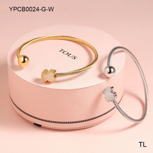 Stainless Steel TOU*S Bracelet-SN230924-YPCB0024-G-W-17.6