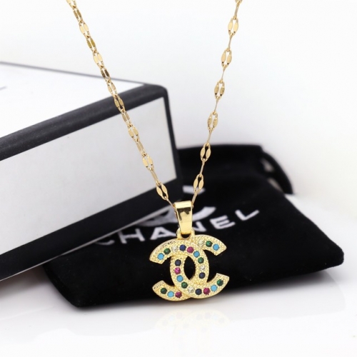 Stainless Steel Brand Necklace-HY231020-P12CEER