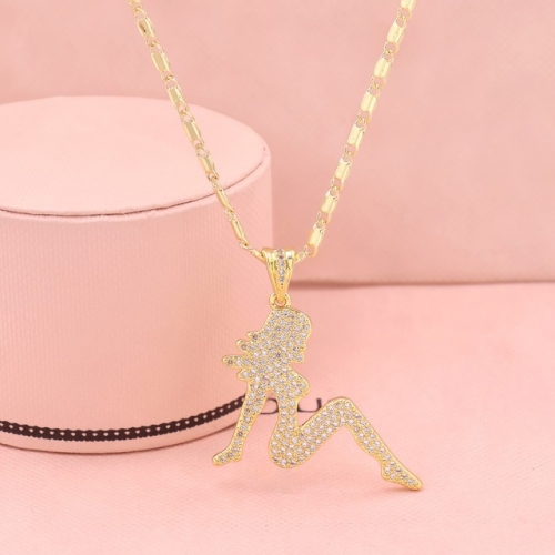 Stainless Steel Necklace-HY231020-P18DKL