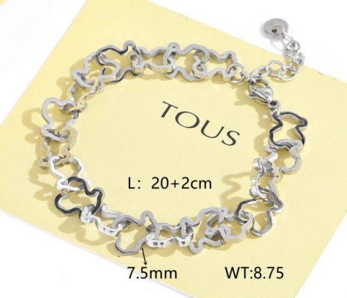 Stainless Steel Tou*s Bracelet-DY231025-SL-154S-214-15