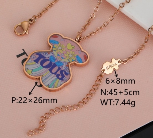 Stainless Steel Tou*s Necklace-DY231025-XL-166R-243-17