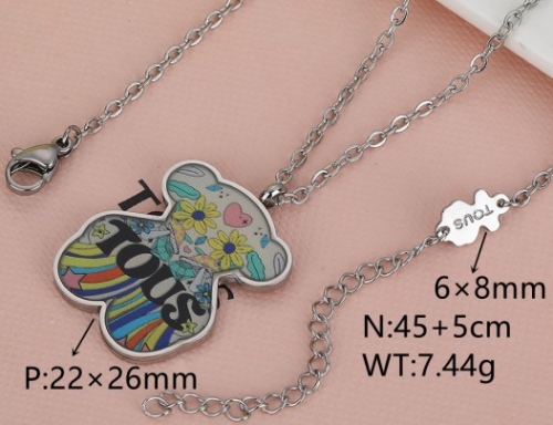 Stainless Steel Tou*s Necklace-DY231025-XL-167S-200-14