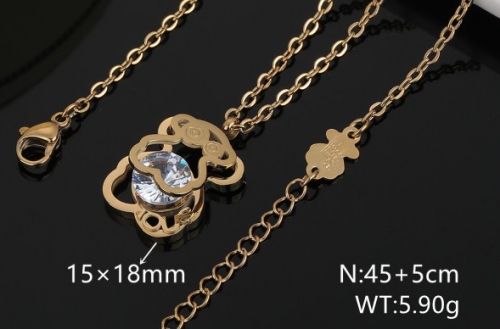 Stainless Steel Tou*s Necklace-DY231025-XL-171G-171-12