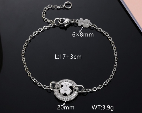 Stainless Steel Tou*s Bracelet-DY231025-SL-156S-243-17