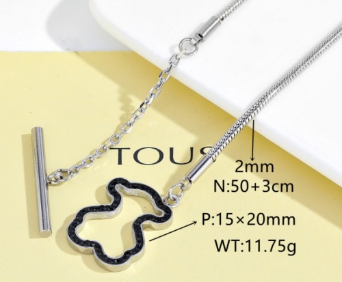 Stainless Steel Tou*s Necklace-DY231025-XL-157S-186-13