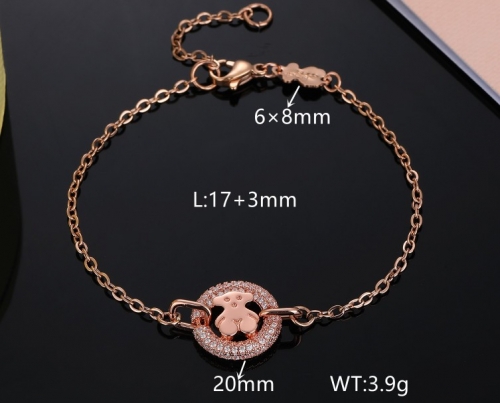 Stainless Steel Tou*s Bracelet-DY231025-SL-156S-286-20