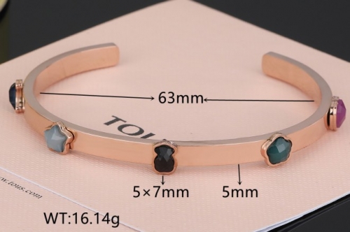 Stainless Steel Tou*s Bangle-DY231025-SL-157R-300-21